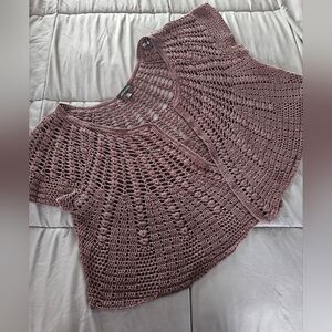 Open Crochet COTTON Oversized Or XL Cropped Cardigan Shrug